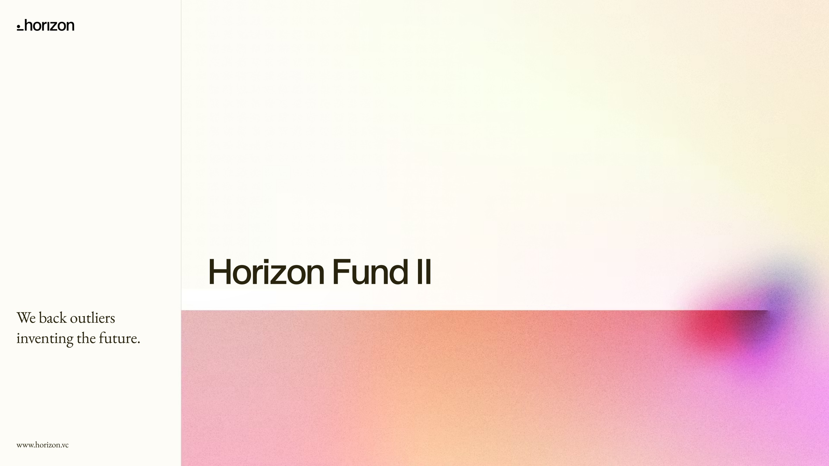 Slide 1 of the Horizon Fund II deck